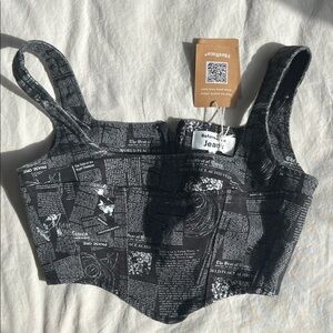 Reformation Monochrome Denim Corset